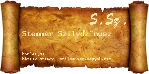 Stemmer Szilvánusz névjegykártya